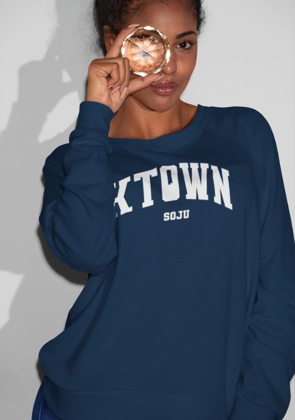 KTOWN Varsity Crewneck Sweatshirt in Navy