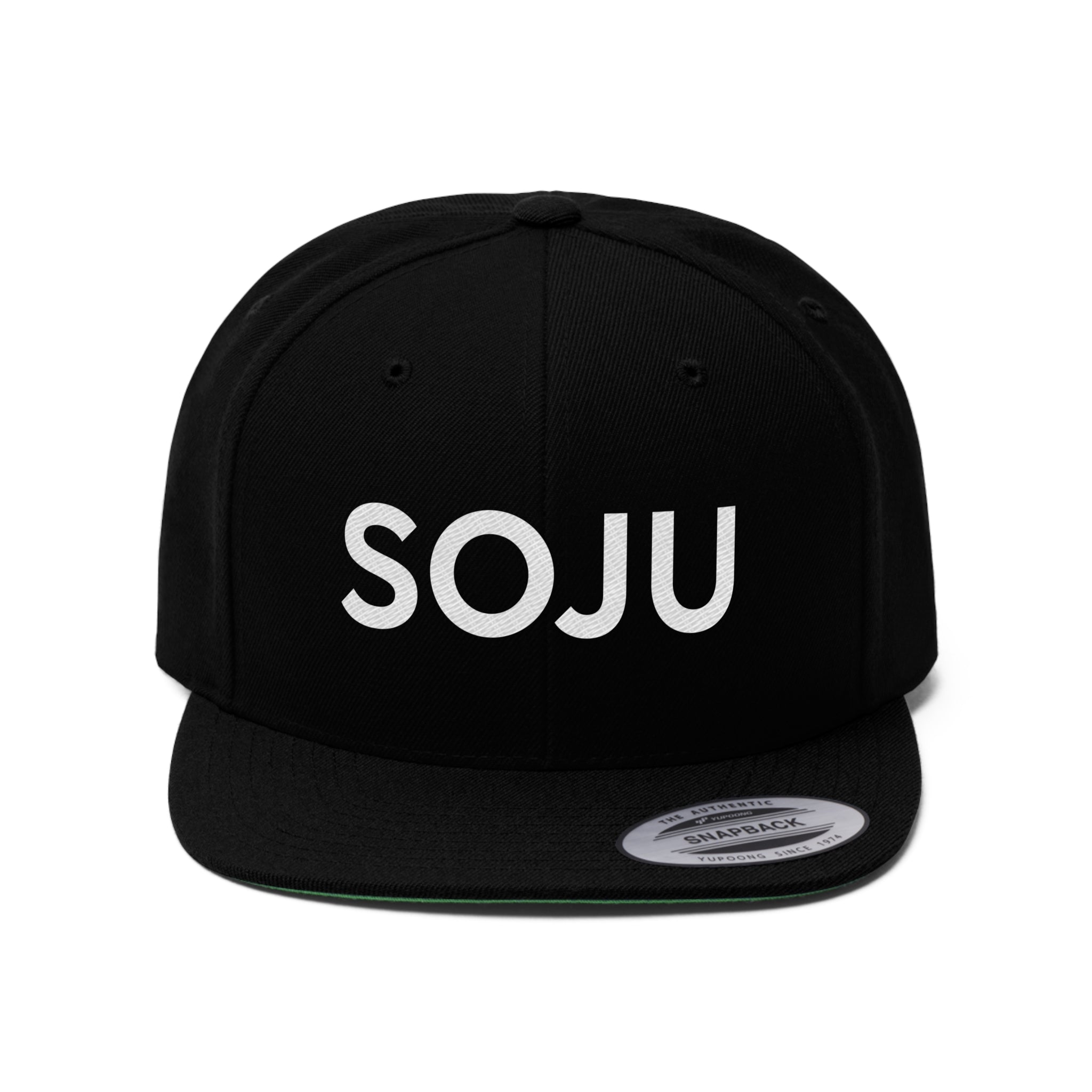Soju Flat Bill Hat in Black