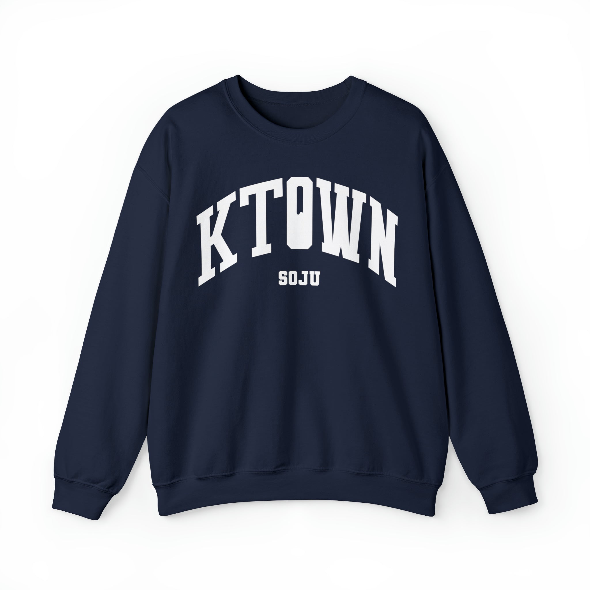 Printify Ktown Varsity Crewneck Sweatshirt in Navy 2XL Navy